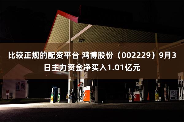 比较正规的配资平台 鸿博股份（002229）9月3日主力资金净买入1.01亿元