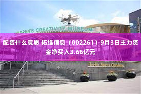 配资什么意思 拓维信息（002261）9月3日主力资金净买入3.66亿元