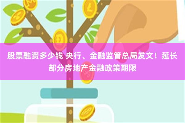 股票融资多少钱 央行、金融监管总局发文！延长部分房地产金融政策期限