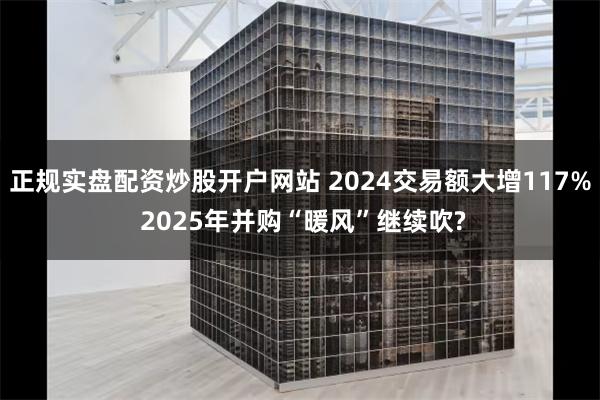 正规实盘配资炒股开户网站 2024交易额大增117% 2025年并购“暖风”继续吹?