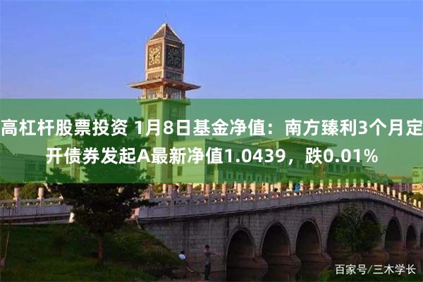 高杠杆股票投资 1月8日基金净值：南方臻利3个月定开债券发起A最新净值1.0439，跌0.01%