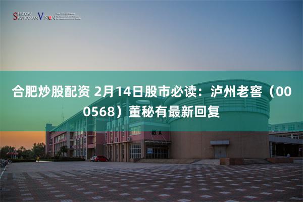 合肥炒股配资 2月14日股市必读：泸州老窖（000568）董秘有最新回复